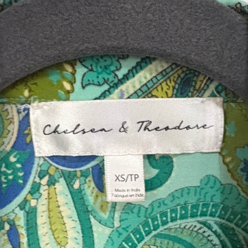 Chelsea & Theadore Green and Blue Paisley Blouse - Picture 2 of 8